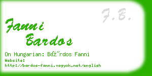 fanni bardos business card